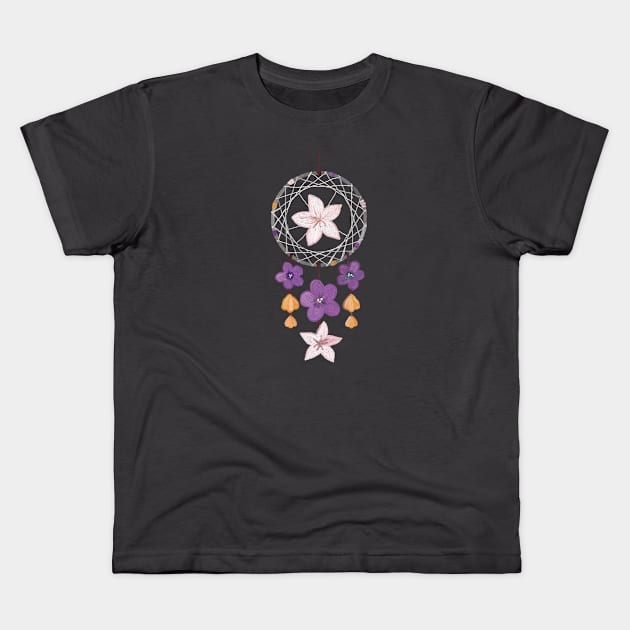 Floral Dreamcatcher Kids T-Shirt by Veralex